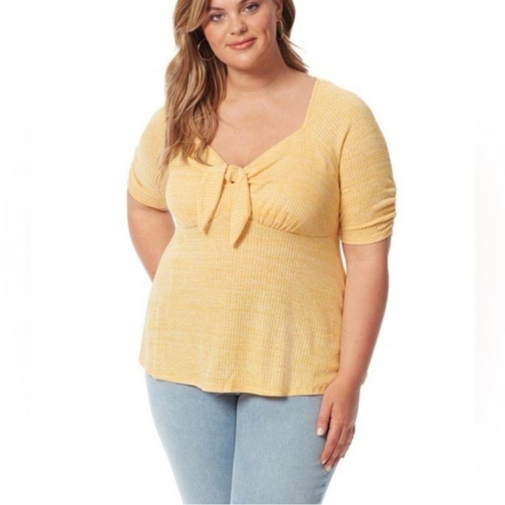 Jessica Simpson Lyndsey Yellow Knit Top Size 2X NWT